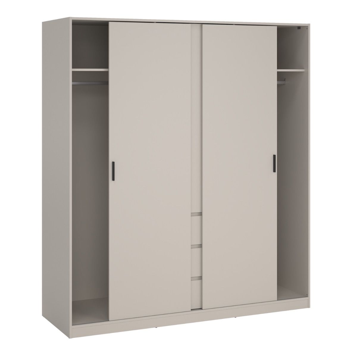 Naia Wardrobe With 2 Sliding Doors 1 Door 3 Drawers In Cashmere - Price Crash Furniture