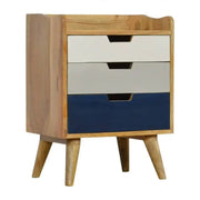Navy Gradient 3 Drawer Hand - Painted Bedside - Price Crash Furniture
