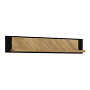 Nikomedes Floating Wall Shelf 140cm In Oak & Black - Price Crash Furniture