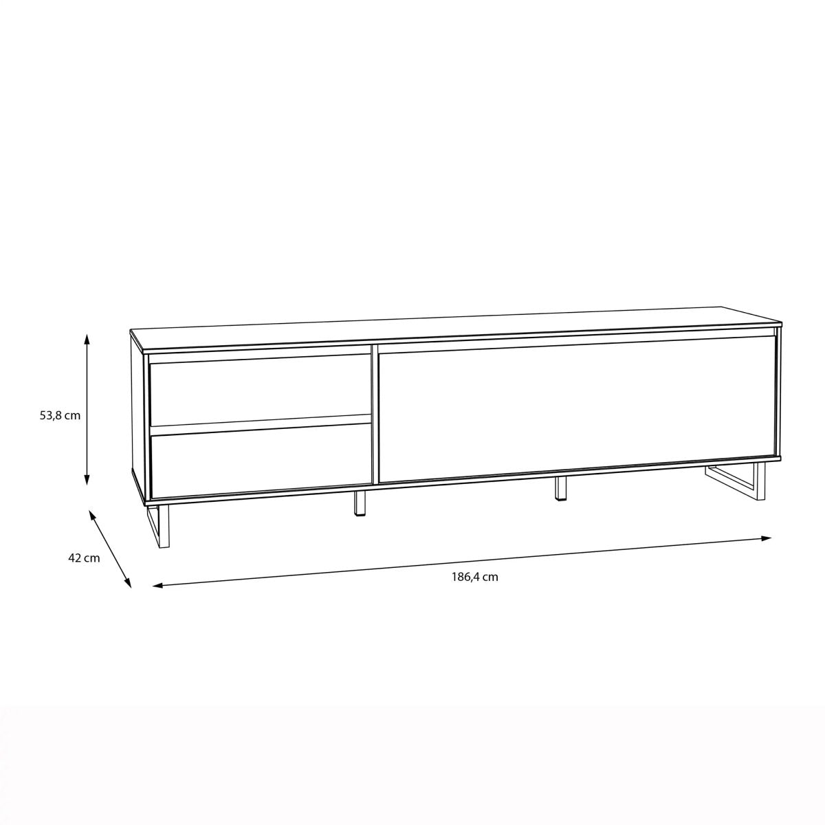 Nikomedes TV Cabinet Unit In Herringbone Parquet Style Oak Finish - Price Crash Furniture