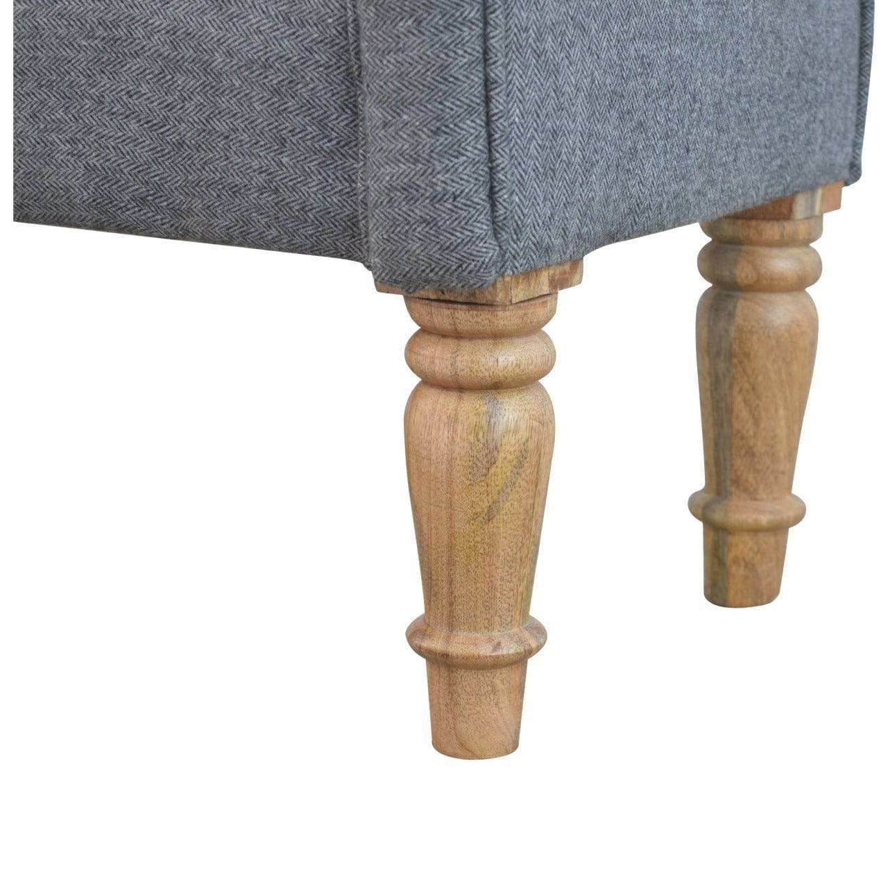 Nimes Collection French Black Tweed Bedroom Bench - Price Crash Furniture