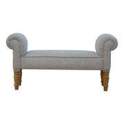 Nimes Collection French Grey Tweed Bedroom Bench - Price Crash Furniture