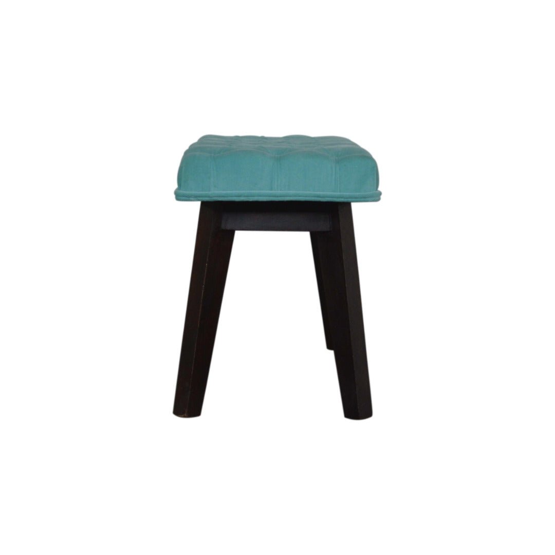 Nordic Aqua Velvet Hallway Bench - Price Crash Furniture