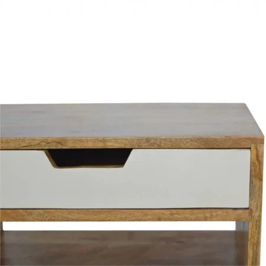 Nordic Style Grey 2 Drawer Cut - Out Bedside - Price Crash Furniture