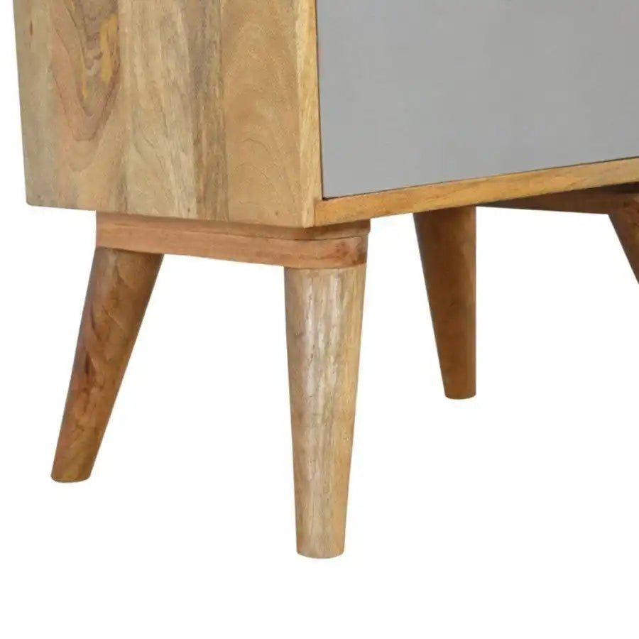 Nordic Style Grey 2 Drawer Cut - Out Bedside - Price Crash Furniture