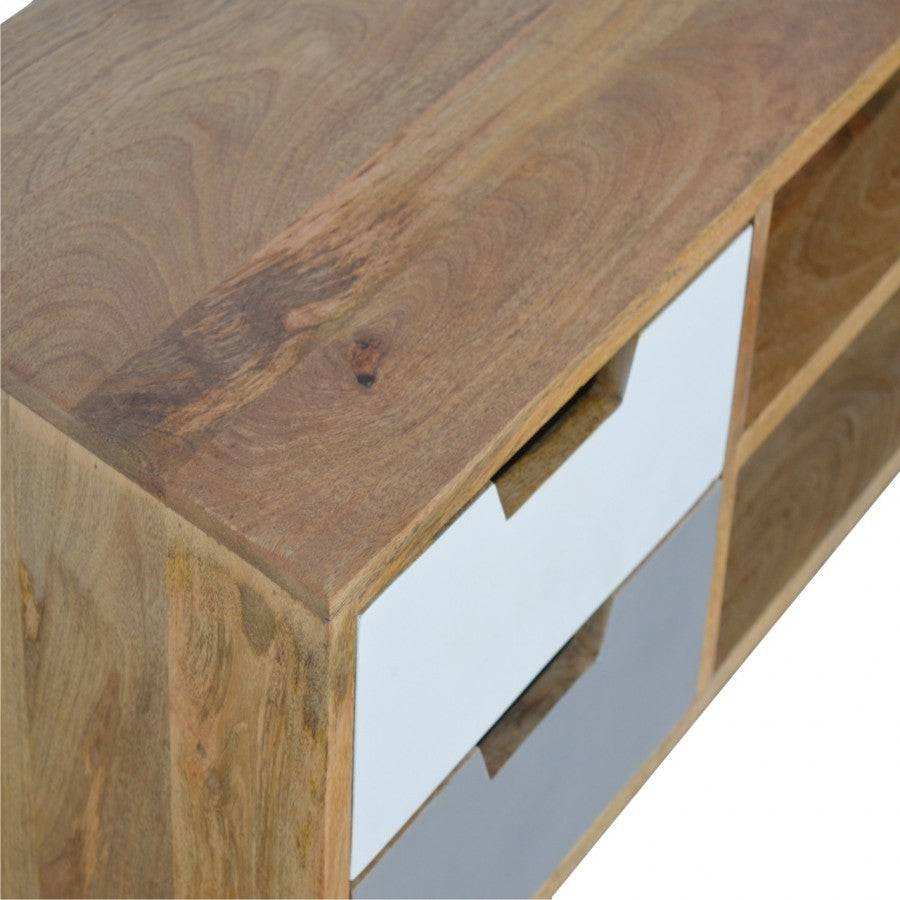 Nordic Style Television Stand in Grey & Oak Finish - Price Crash Furniture