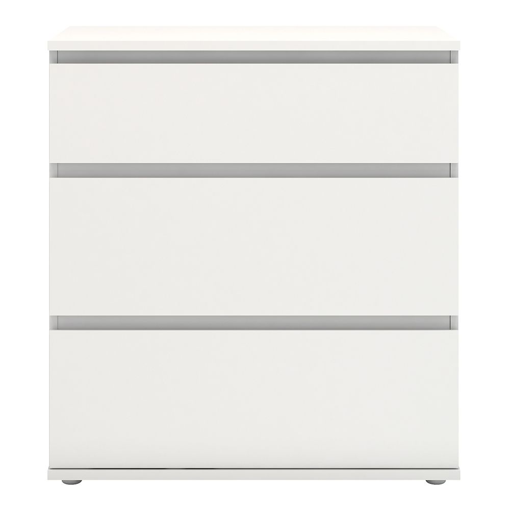 Nova Modern 3 Drawer Chest of Drawers In White - Price Crash Furniture
