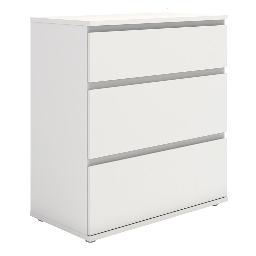 Nova Modern 3 Drawer Chest of Drawers In White - Price Crash Furniture