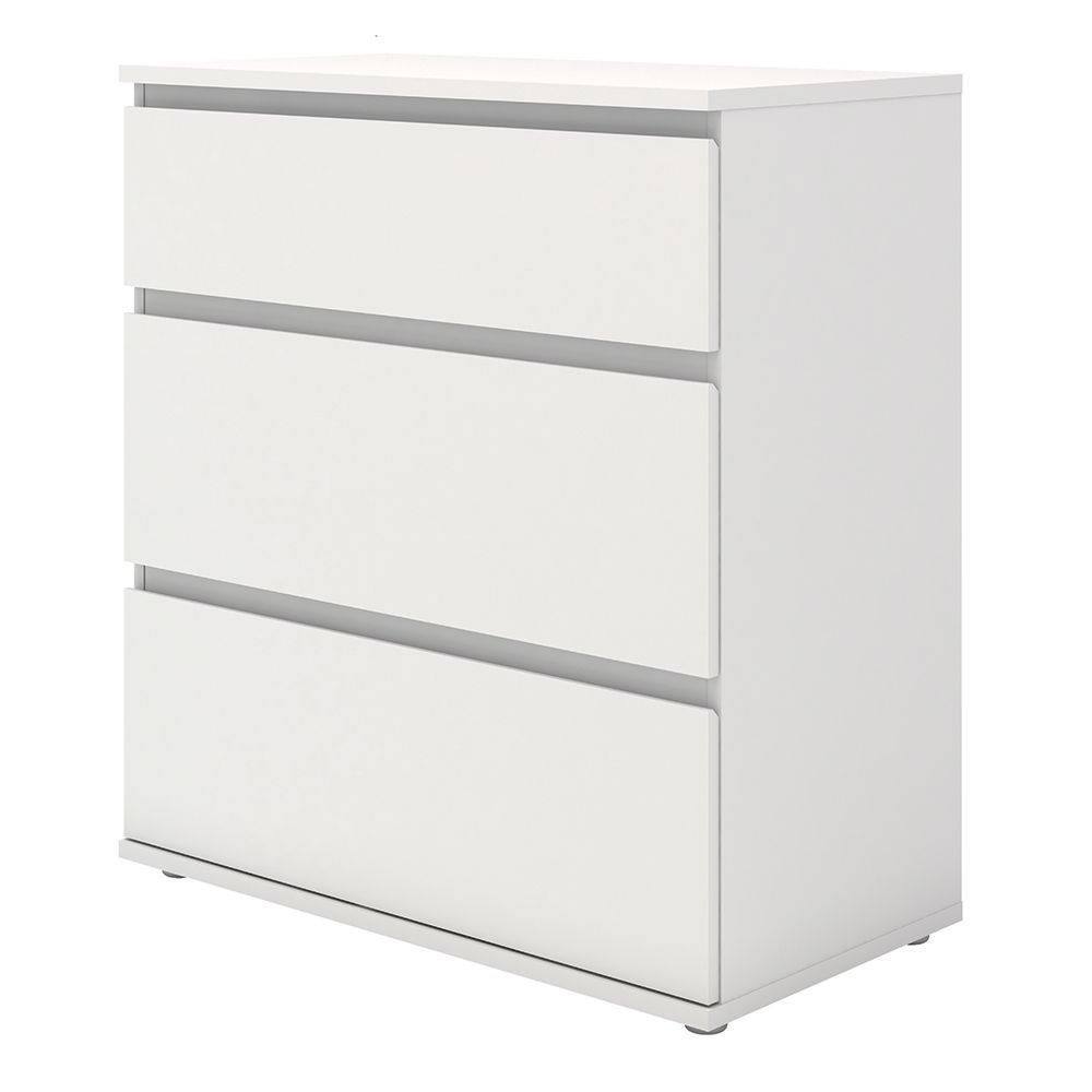 Nova Modern 3 Drawer Chest of Drawers In White - Price Crash Furniture