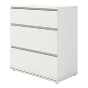 Nova Modern 3 Drawer Chest of Drawers In White - Price Crash Furniture