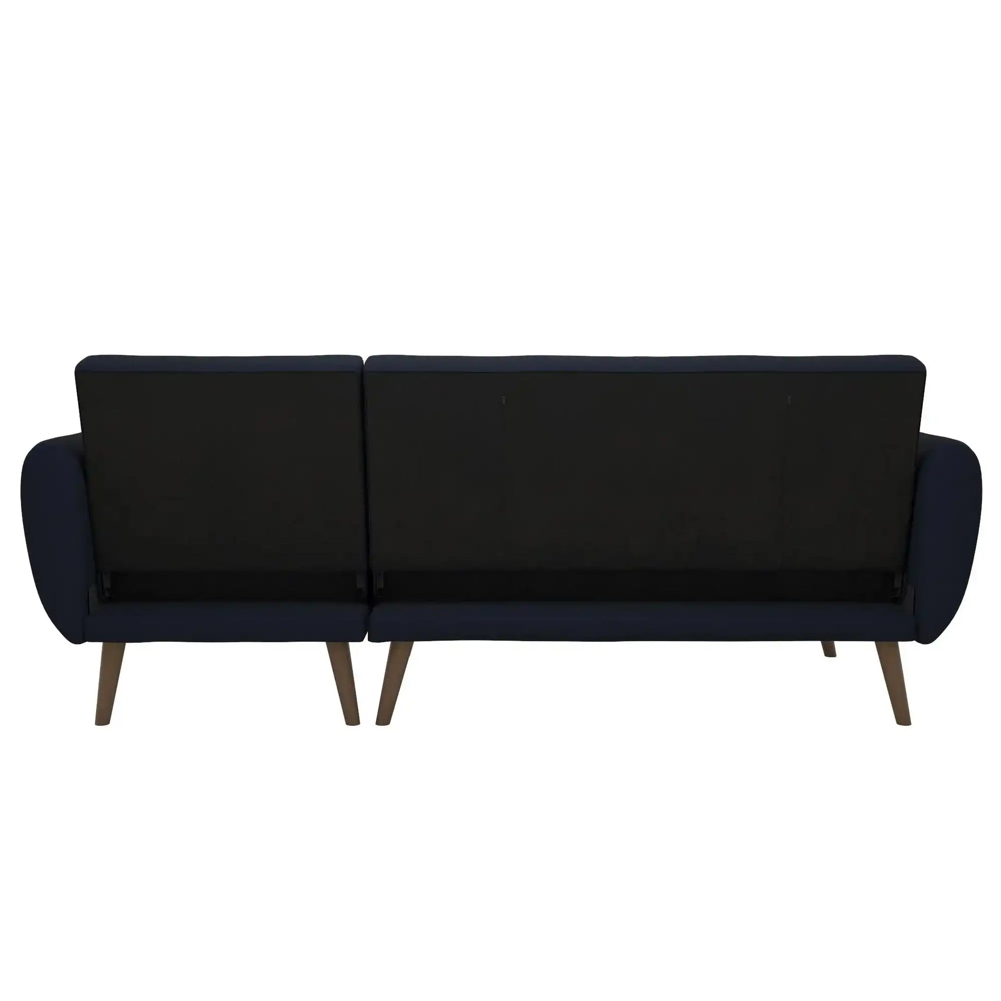 NOVOGRATZ Brittany Sectional Futon Sofa Linen Navy Blue - Price Crash Furniture