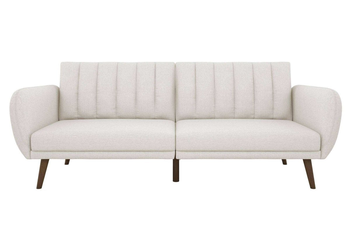 NOVOGRATZ Brittany Sofa Bed Wooden Legs - Linen - Light Grey - Price Crash Furniture