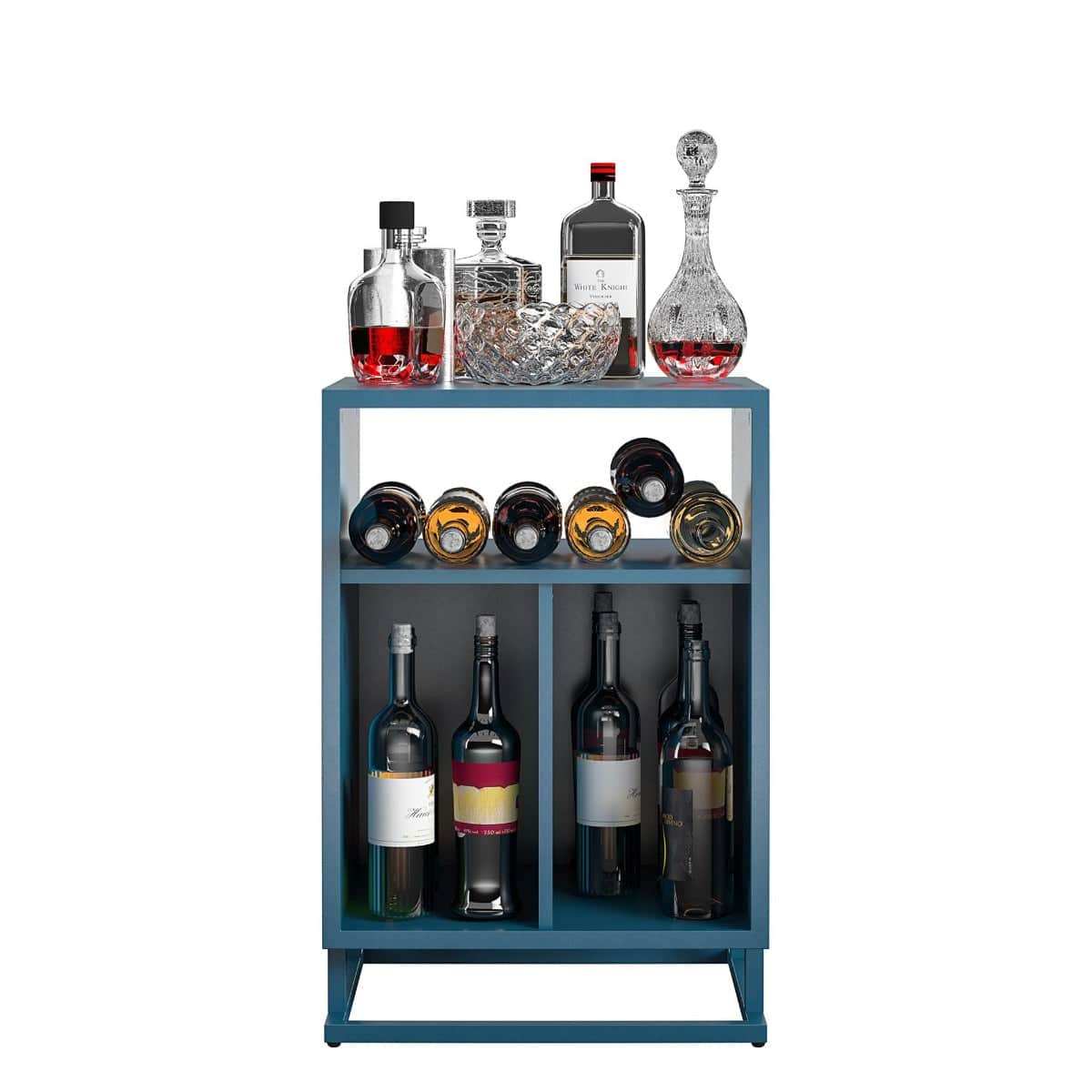 Novogratz Regal Turntable Stand in Bright Blue Finish - Price Crash Furniture