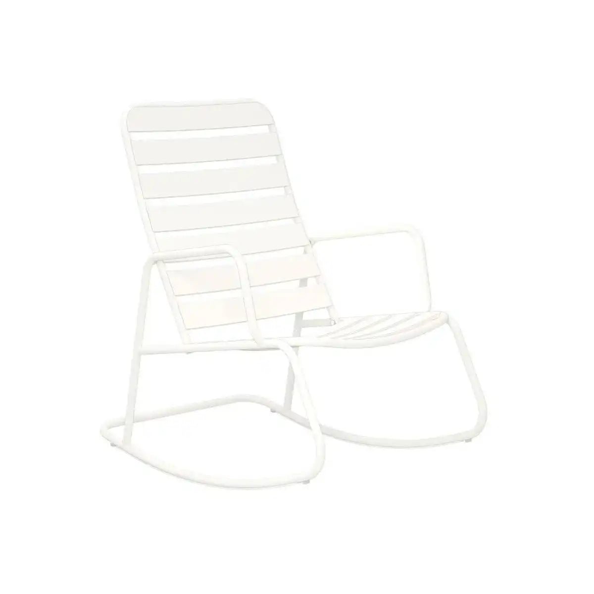 Novogratz Roberta Rocker Chair for Garden & Conservatory, White - Price Crash Furniture