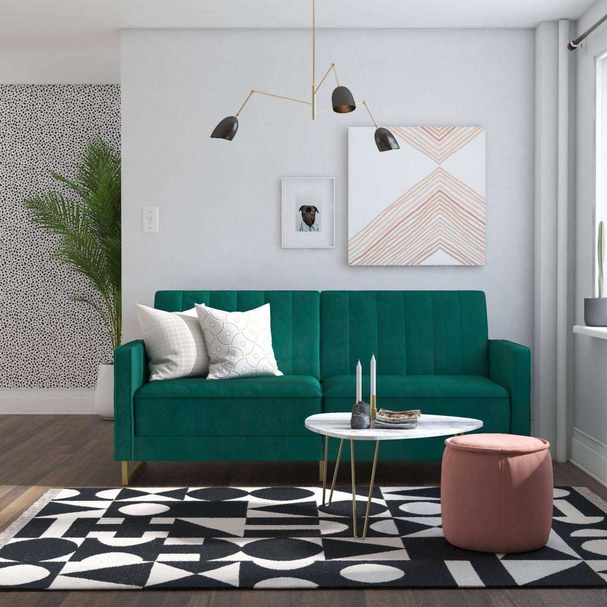 NOVOGRATZ Skylar Sofa Bed - Velvet - Green - Price Crash Furniture