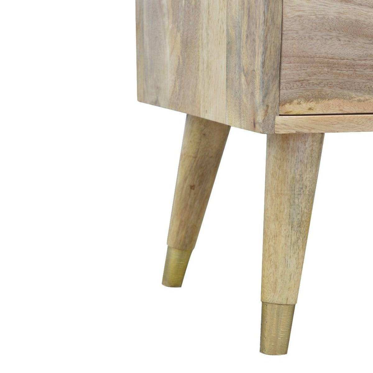 Oak - ish Gold Brass Inlay Media Unit TV Stand - Price Crash Furniture