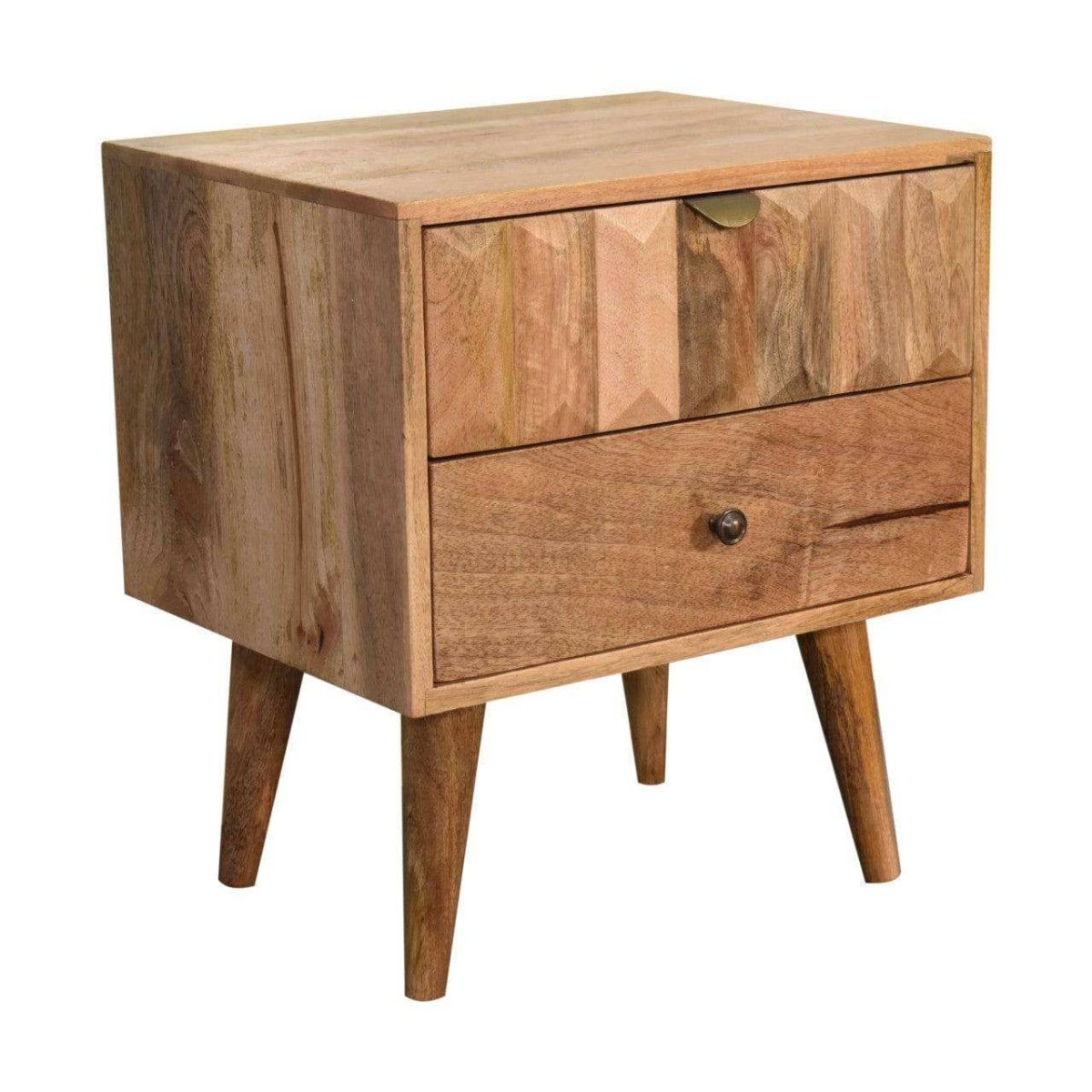 Oak - ish Prism Bedside by Artisan Furniture - Price Crash Furniture
