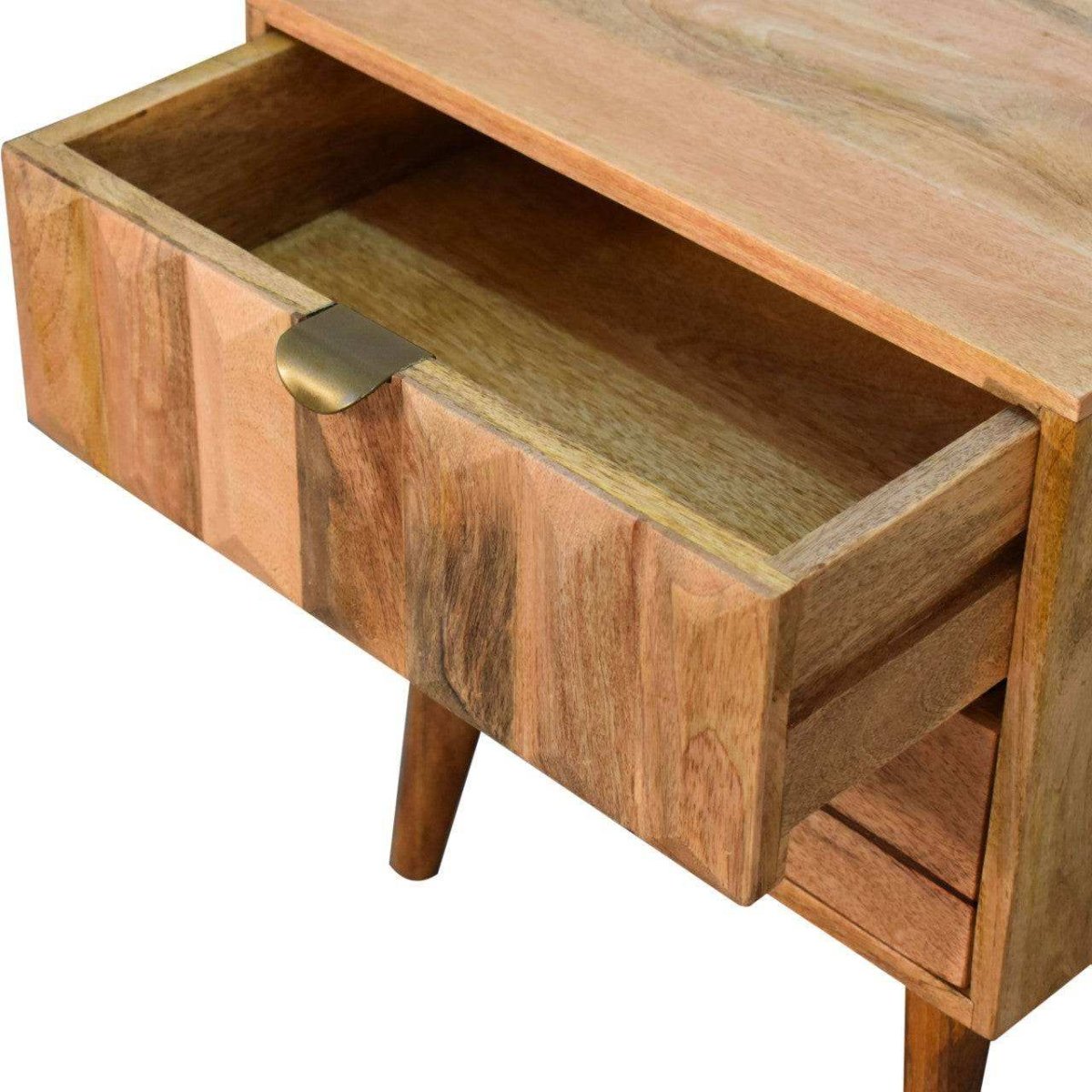 Oak - ish Prism Bedside by Artisan Furniture - Price Crash Furniture