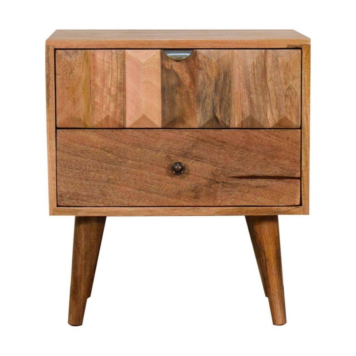 Oak - ish Prism Bedside by Artisan Furniture - Price Crash Furniture