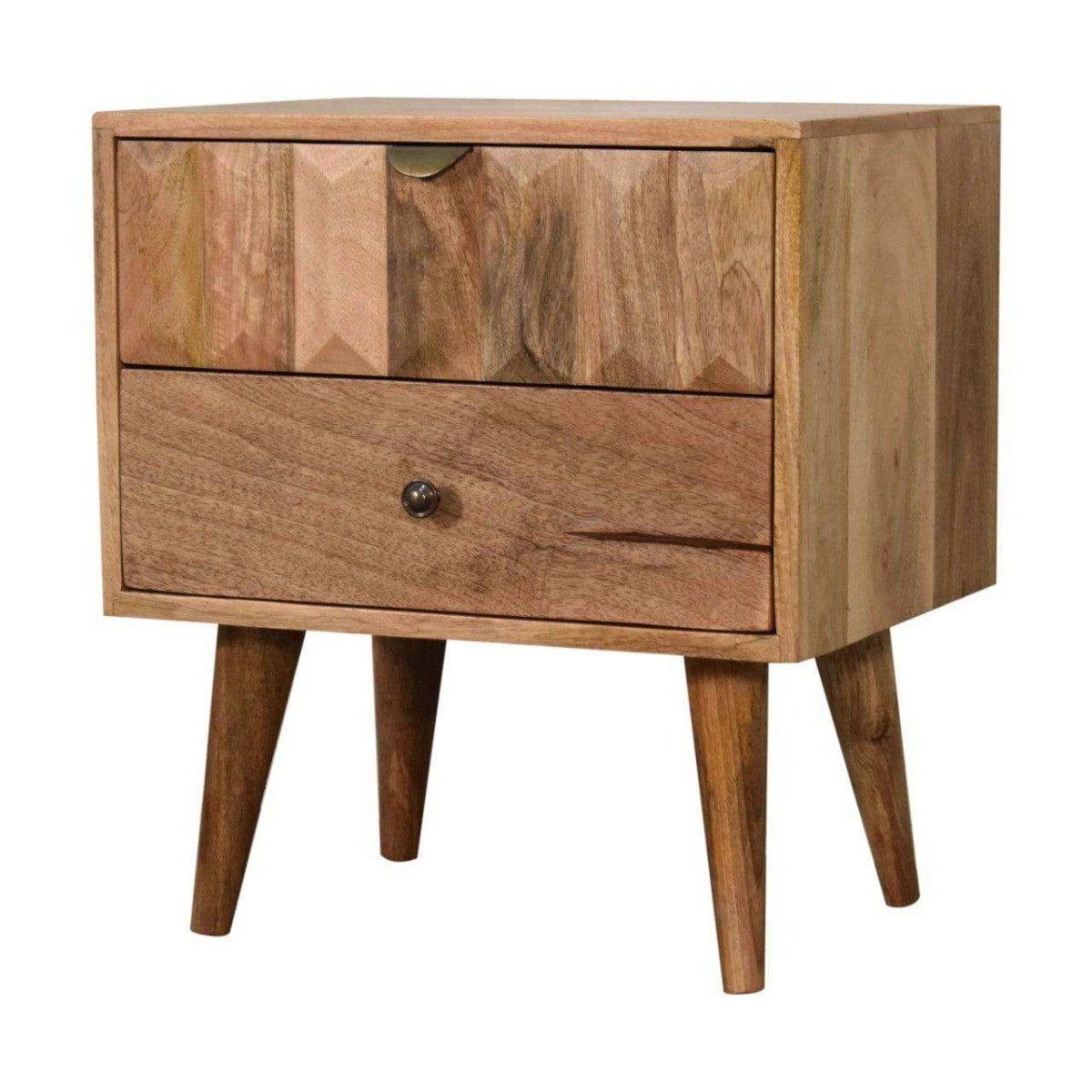 Oak - ish Prism Bedside by Artisan Furniture - Price Crash Furniture