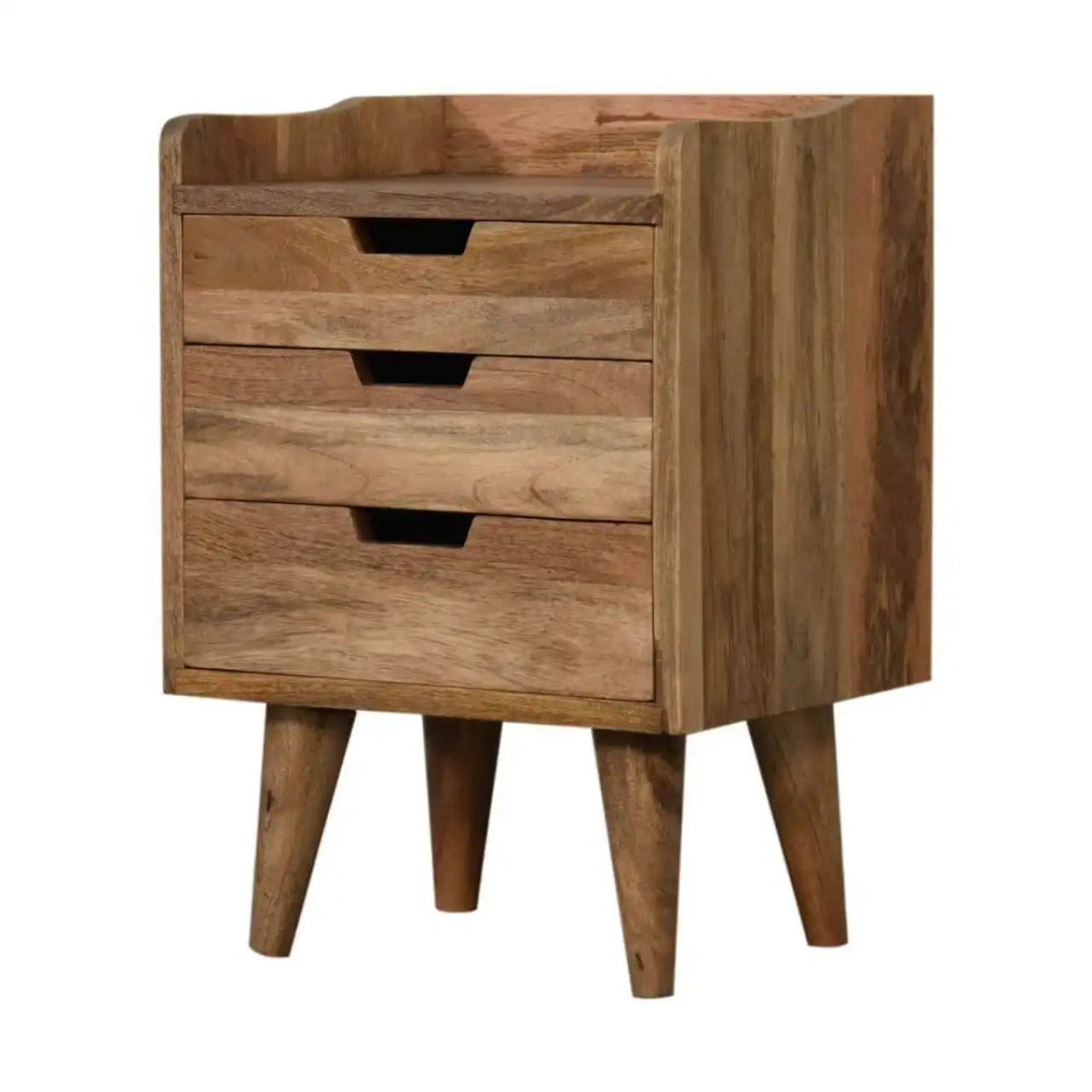 Oak - ish Small Gallery Back Bedside by Artisan Furniture - Price Crash Furniture
