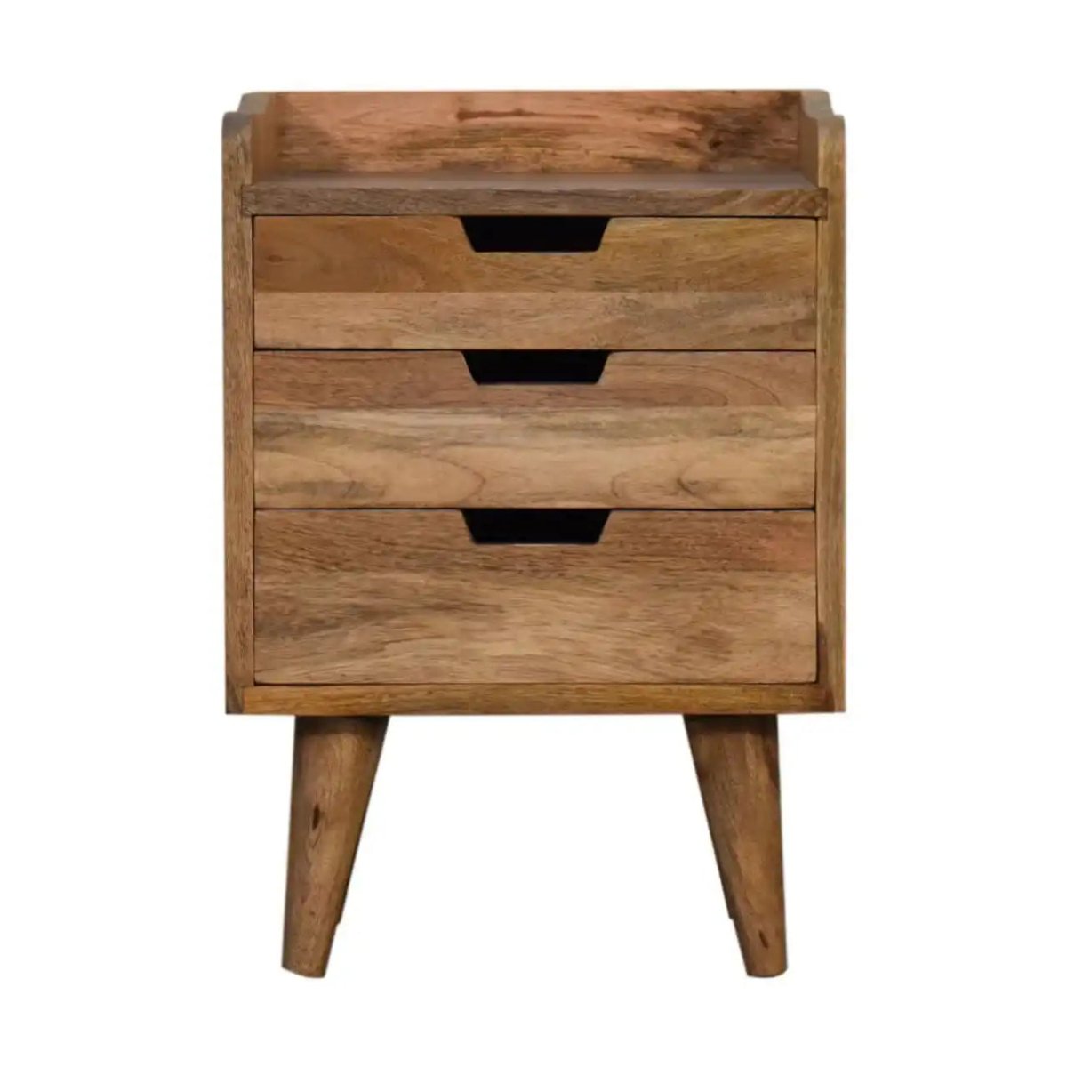Oak - ish Small Gallery Back Bedside by Artisan Furniture - Price Crash Furniture