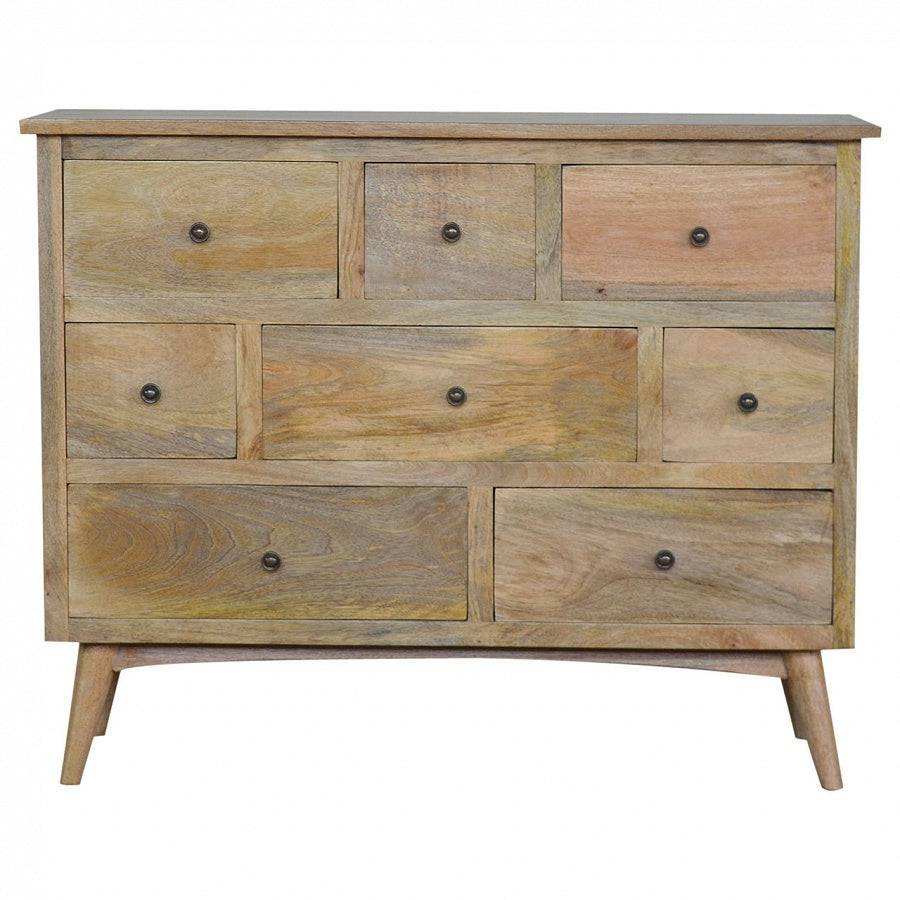 Oak - ish Solid Wood 8 Drawer Chest - Price Crash Furniture
