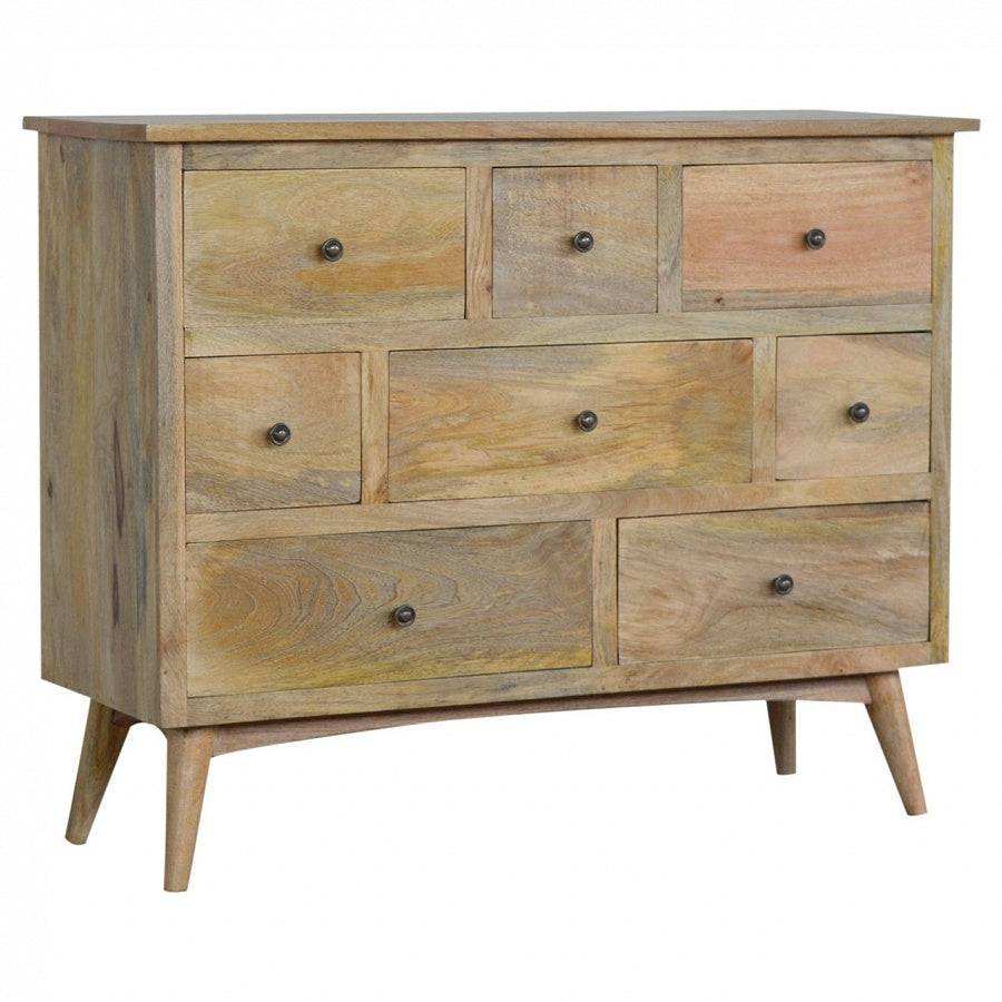 Oak - ish Solid Wood 8 Drawer Chest - Price Crash Furniture