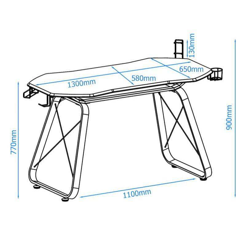 Oblivion Carbon Fibre Effect Gaming Desk with Storage by Alphason - Price Crash Furniture