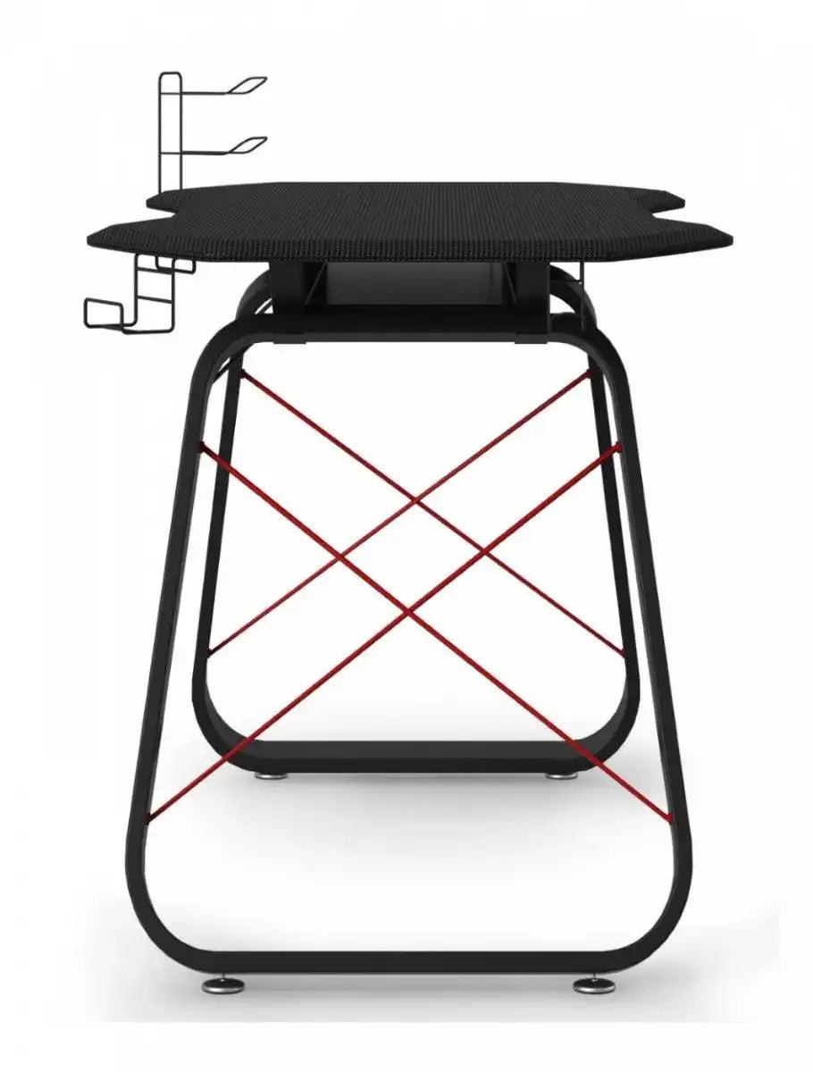 Oblivion Carbon Fibre Effect Gaming Desk with Storage by Alphason - Price Crash Furniture