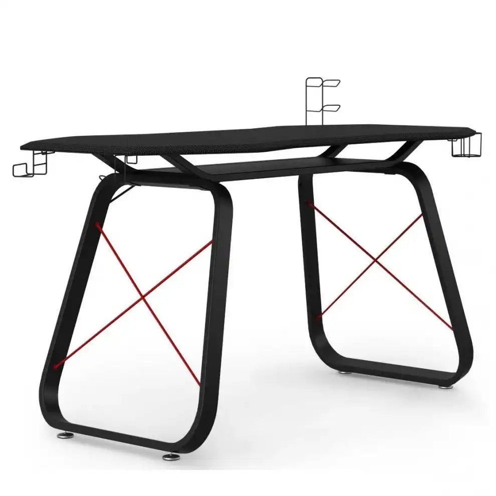 Oblivion Carbon Fibre Effect Gaming Desk with Storage by Alphason - Price Crash Furniture