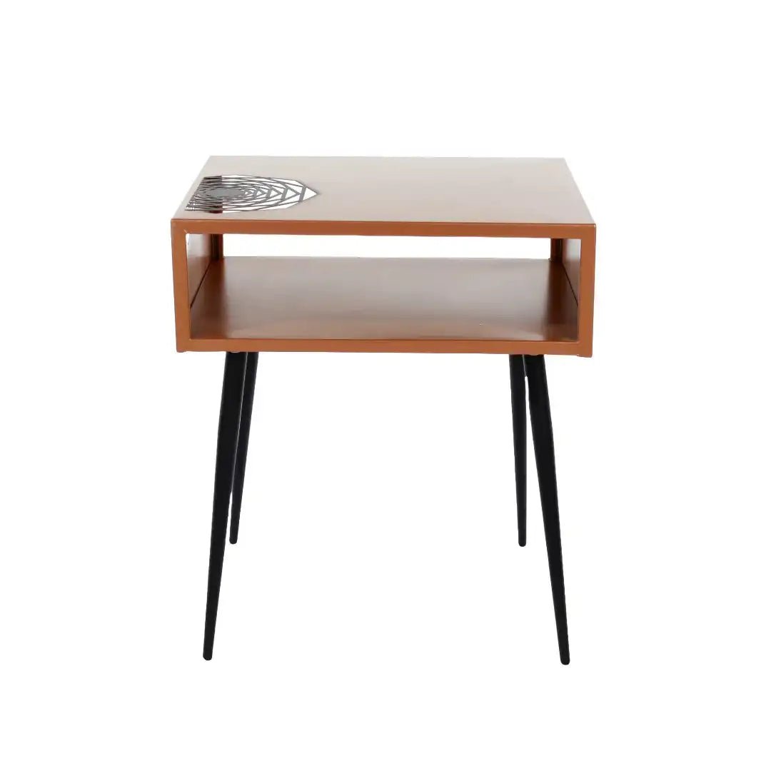 Options Galaxy 1 drawer bedside cabinet, copper body, black insrert and black legs - Price Crash Furniture