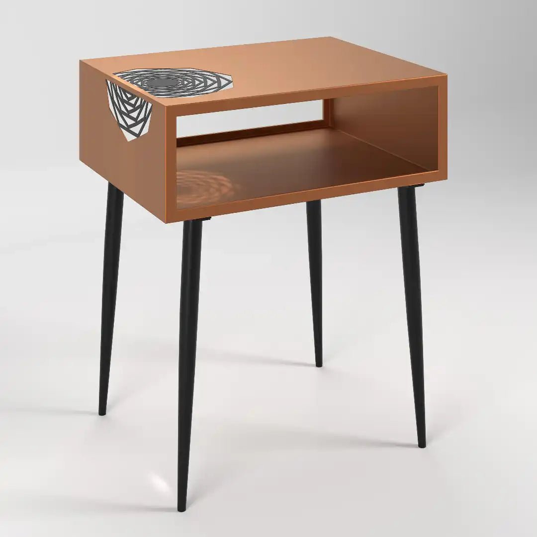Options Galaxy 1 drawer bedside cabinet, copper body, black insrert and black legs - Price Crash Furniture