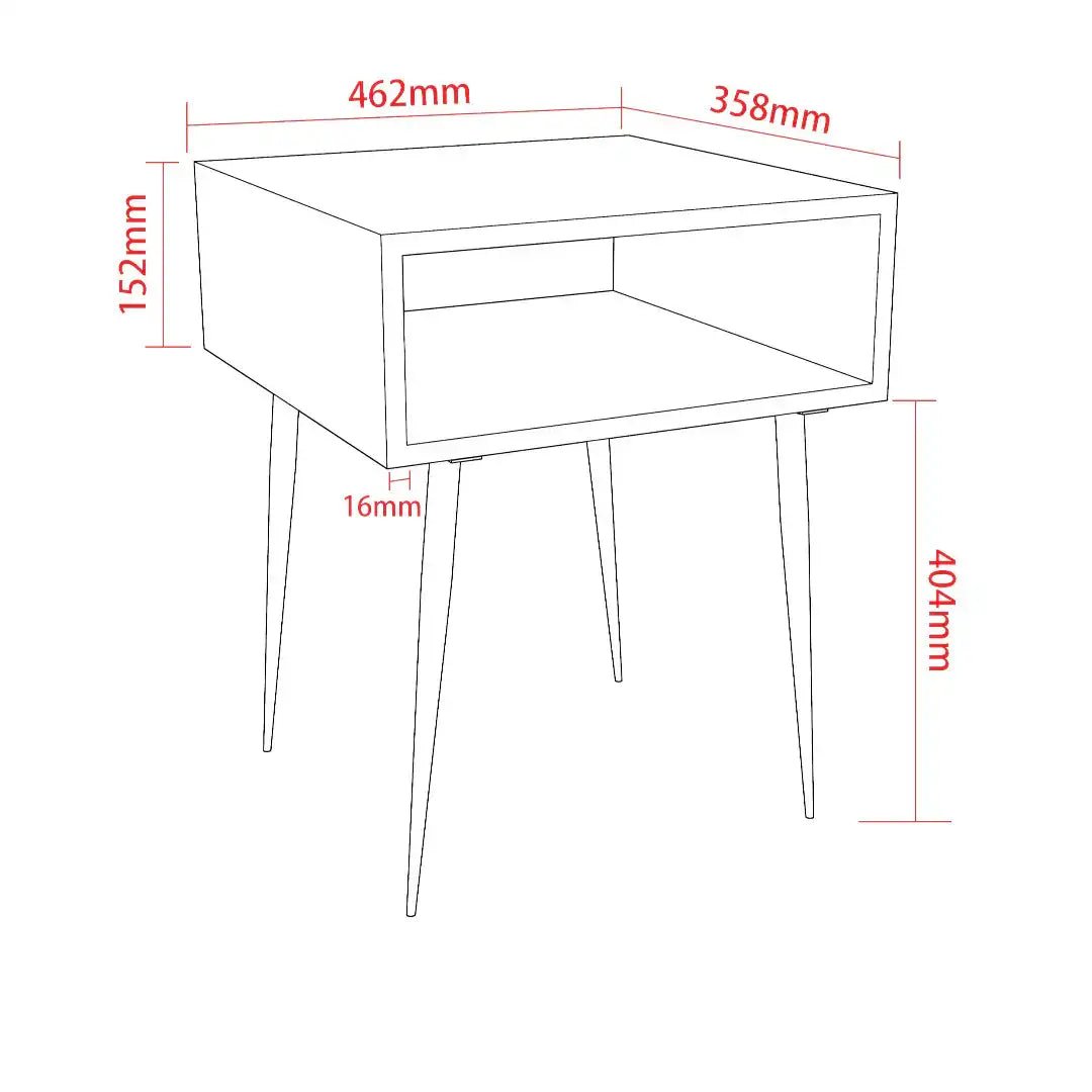 Options Galaxy 1 drawer bedside cabinet, copper body, black insrert and black legs - Price Crash Furniture