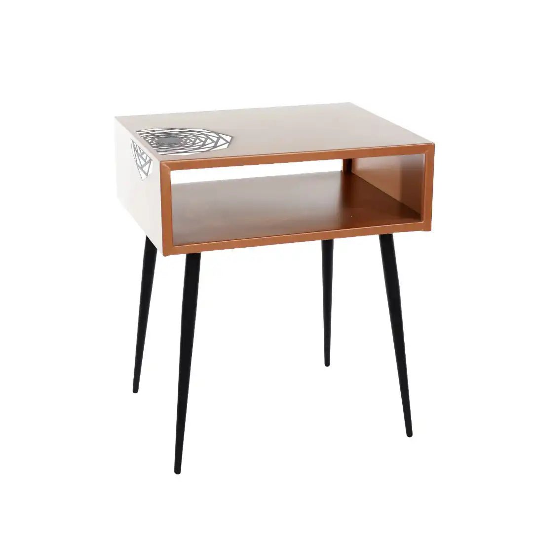 Options Galaxy 1 drawer bedside cabinet, copper body, black insrert and black legs - Price Crash Furniture