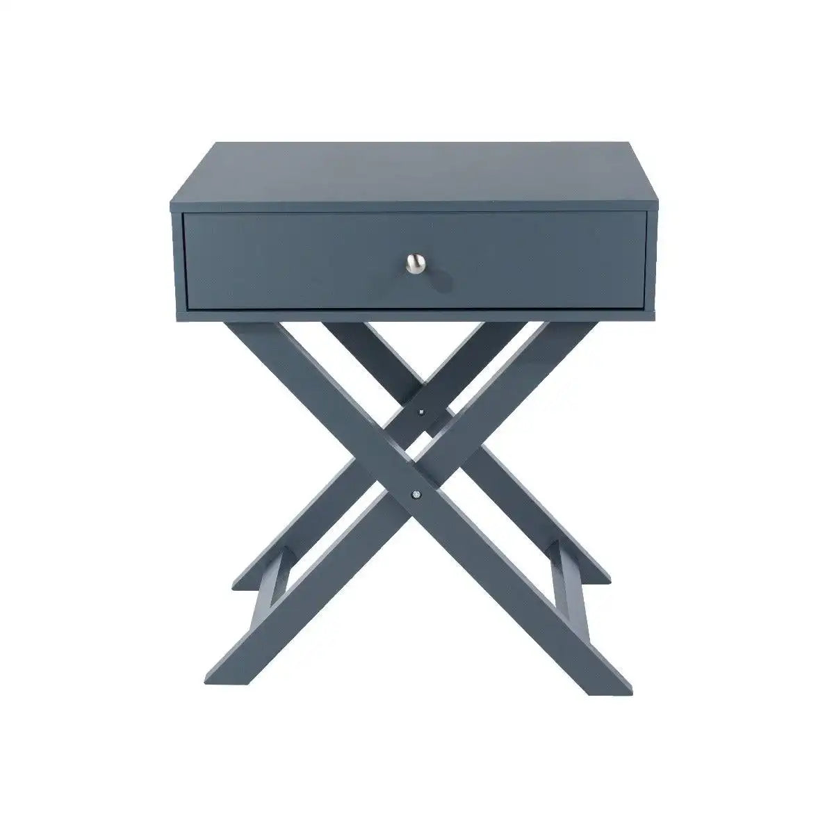 Options X leg, 1 drawer bedside cabinet in midnight blue - Price Crash Furniture