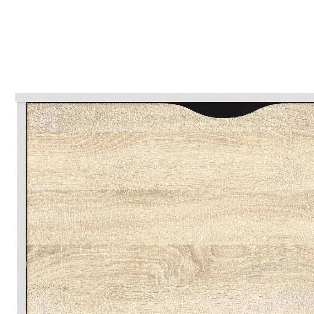 Oslo Bookcase 2 Drawers 1 Door in White and Oak - Price Crash Furniture