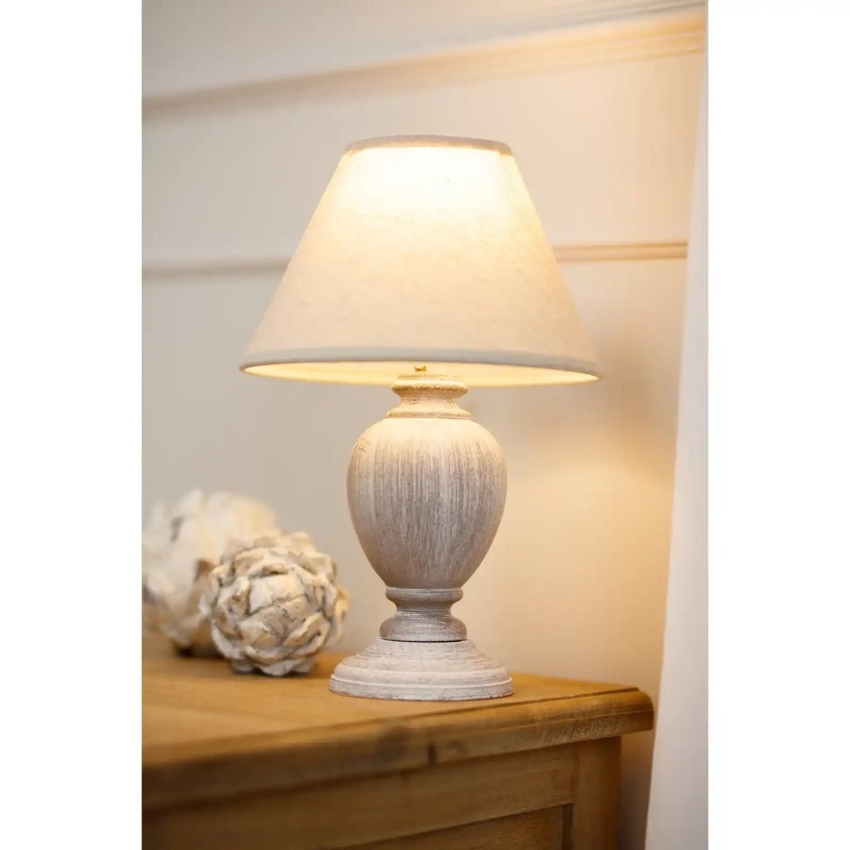 Otem Urn Table Lamp With Linen Shade - Price Crash Furniture
