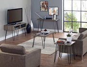 Owen Retro Coffee Table Distressed in Distressed Grey Oak - Price Crash Furniture