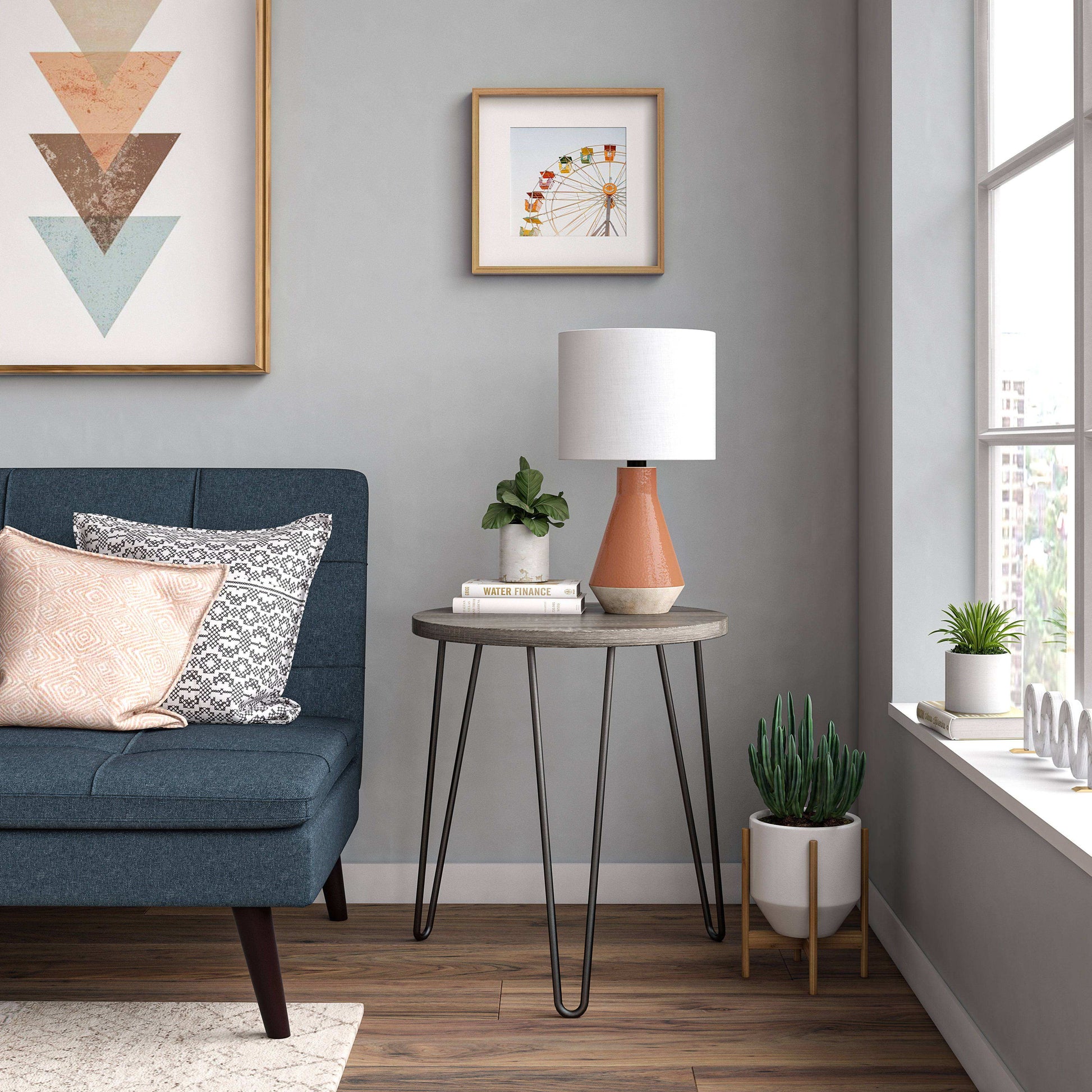 Owen Round End Table - Rustic Oak - Price Crash Furniture