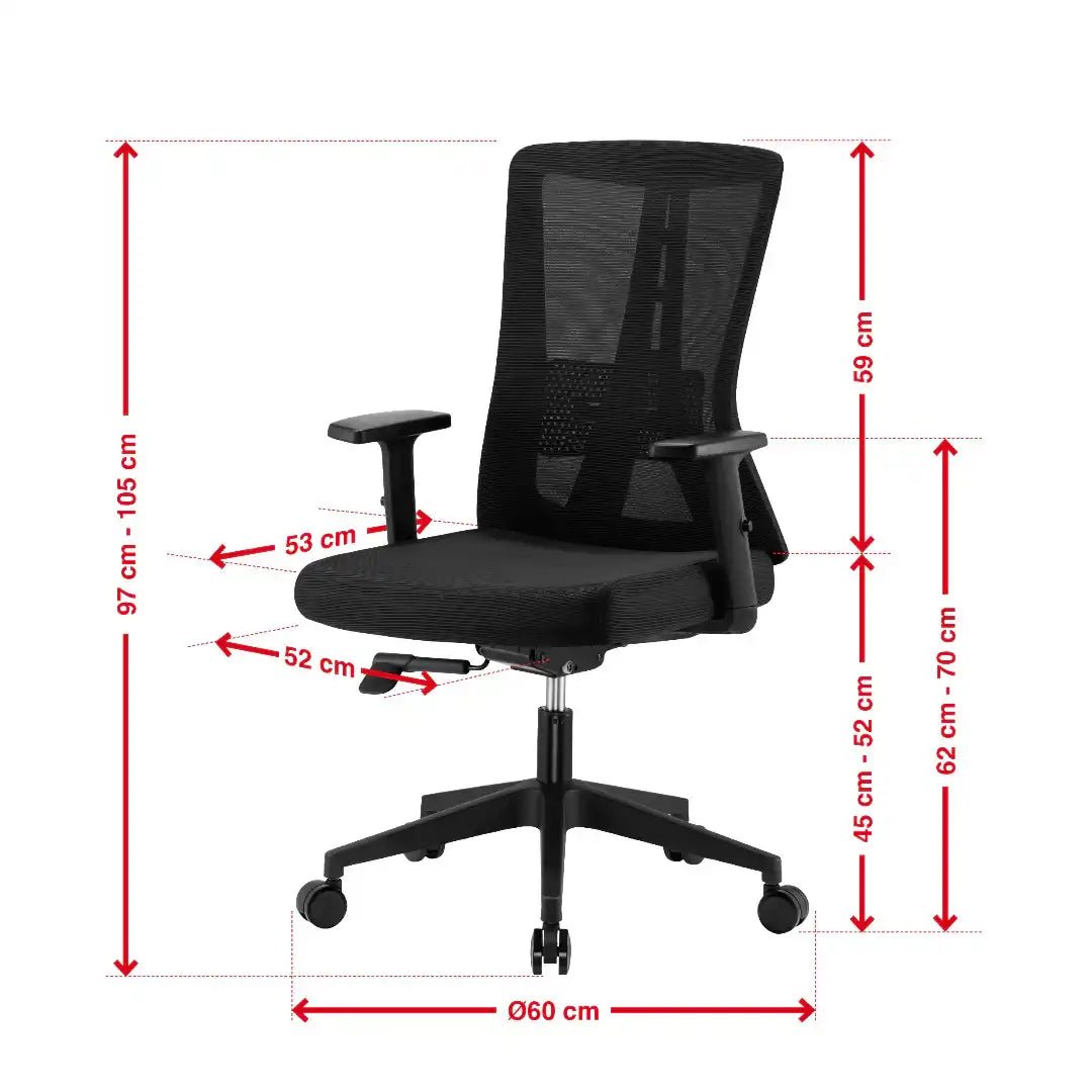 Oxford Office Chair - Black - Price Crash Furniture