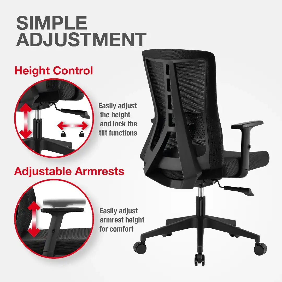 Oxford Office Chair - Black - Price Crash Furniture