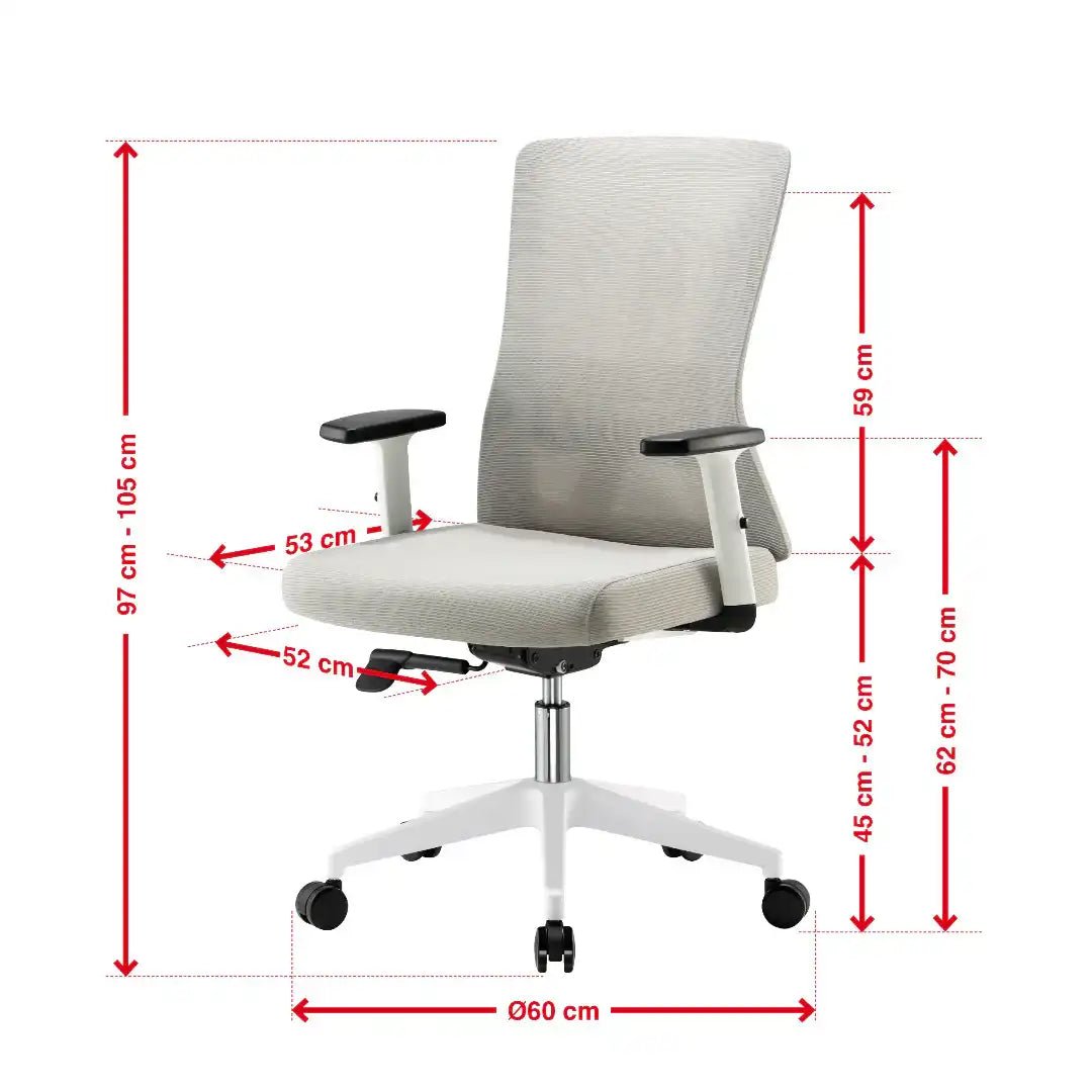 Oxford Office Chair - Grey - Price Crash Furniture