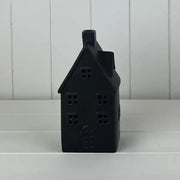 Black Ceramic House Ornament with LED (19.5cm)