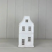 White Ceramic House Ornament with LED (19.5cm)