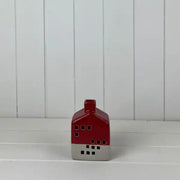 Red Ceramic House Decoration with LED (12cm)