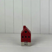Red Ceramic House Decoration with LED (14.5cm)