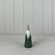 Dark Green/White Ceramic Gonk Decoration with LED (16.5cm)