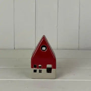 Red/White Ceramic House Decoration with LED (12.5cm)