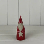 Red/White Ceramic Santa Decoration with LED (14cm)